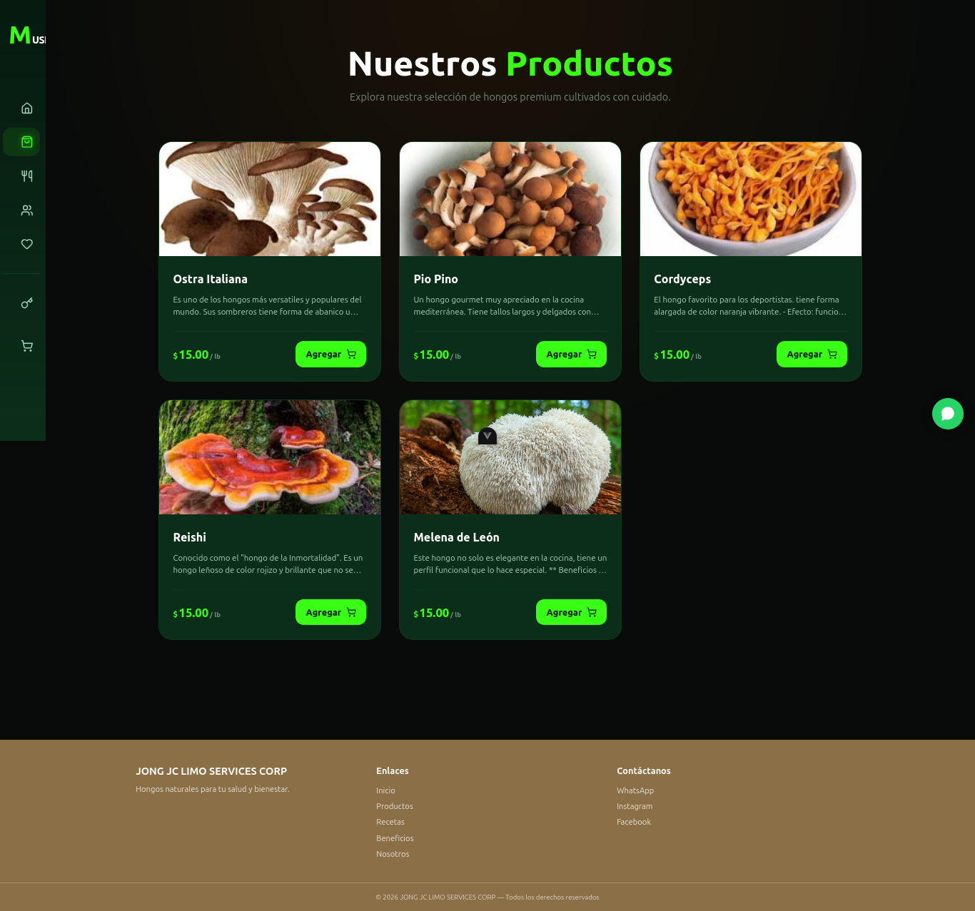 Catálogo de productos